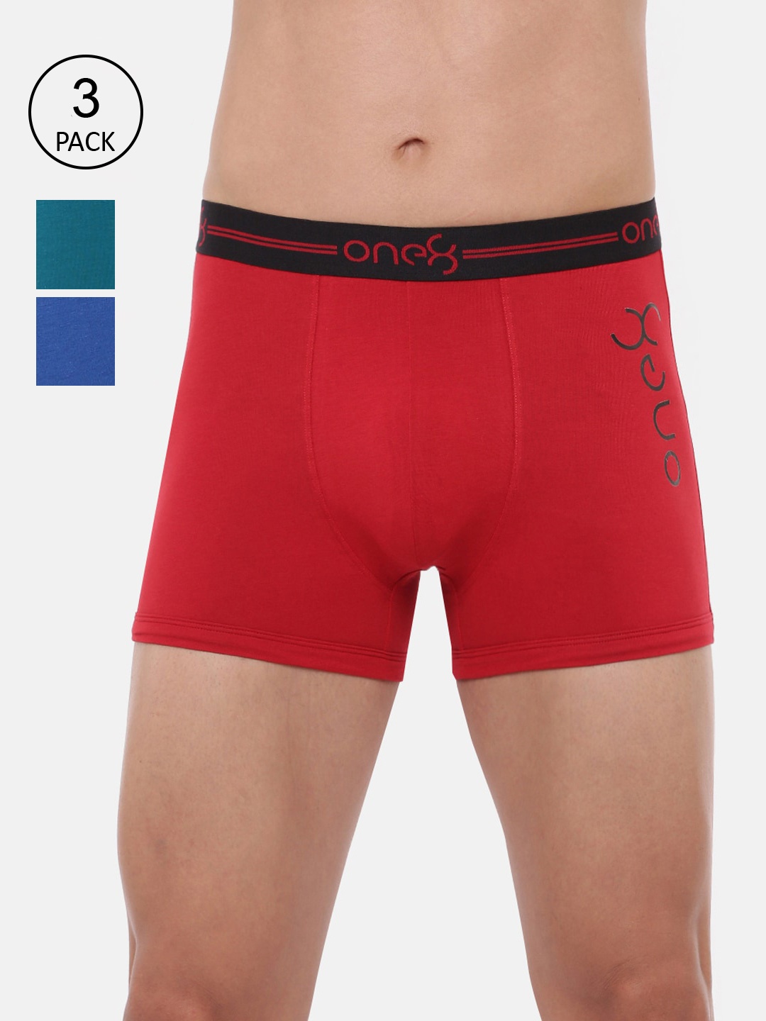 

one8 by Virat Kohli Pak of 3 Men Solid Trunks - 230-PO3, Sea green