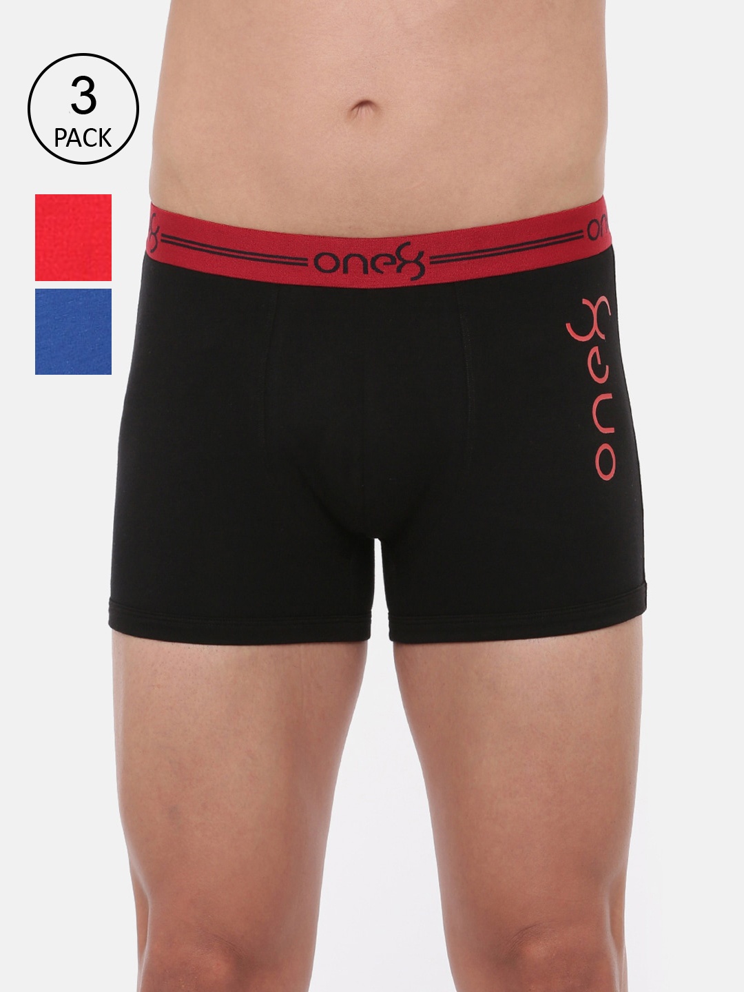 

one8 by Virat Kohli Men Pack of 3 Blue & Black Trunk