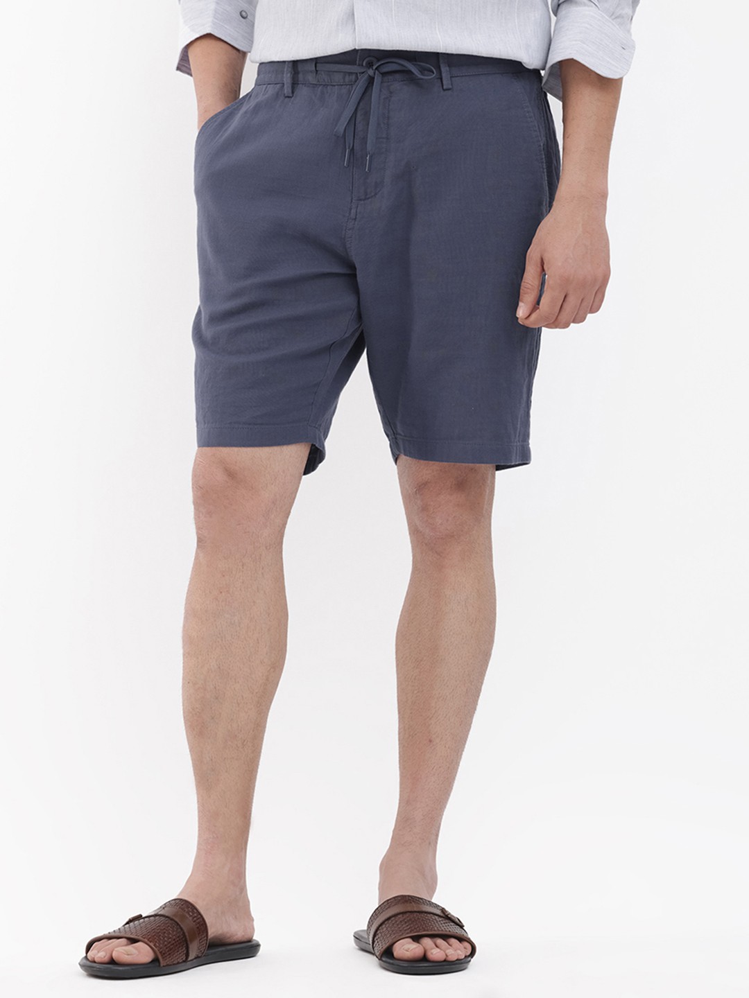 

RARE RABBIT Men Pinto Slim Fit Mid-Rise Cotton Shorts, Purple