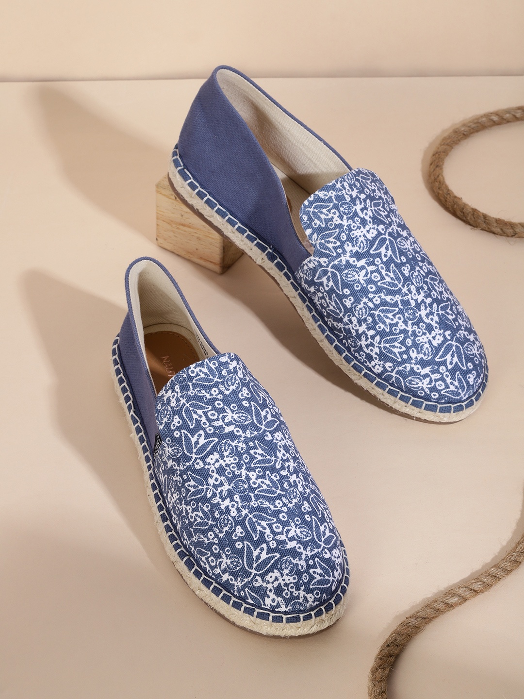 

Nautica Women Blue & White Printed Espadrilles