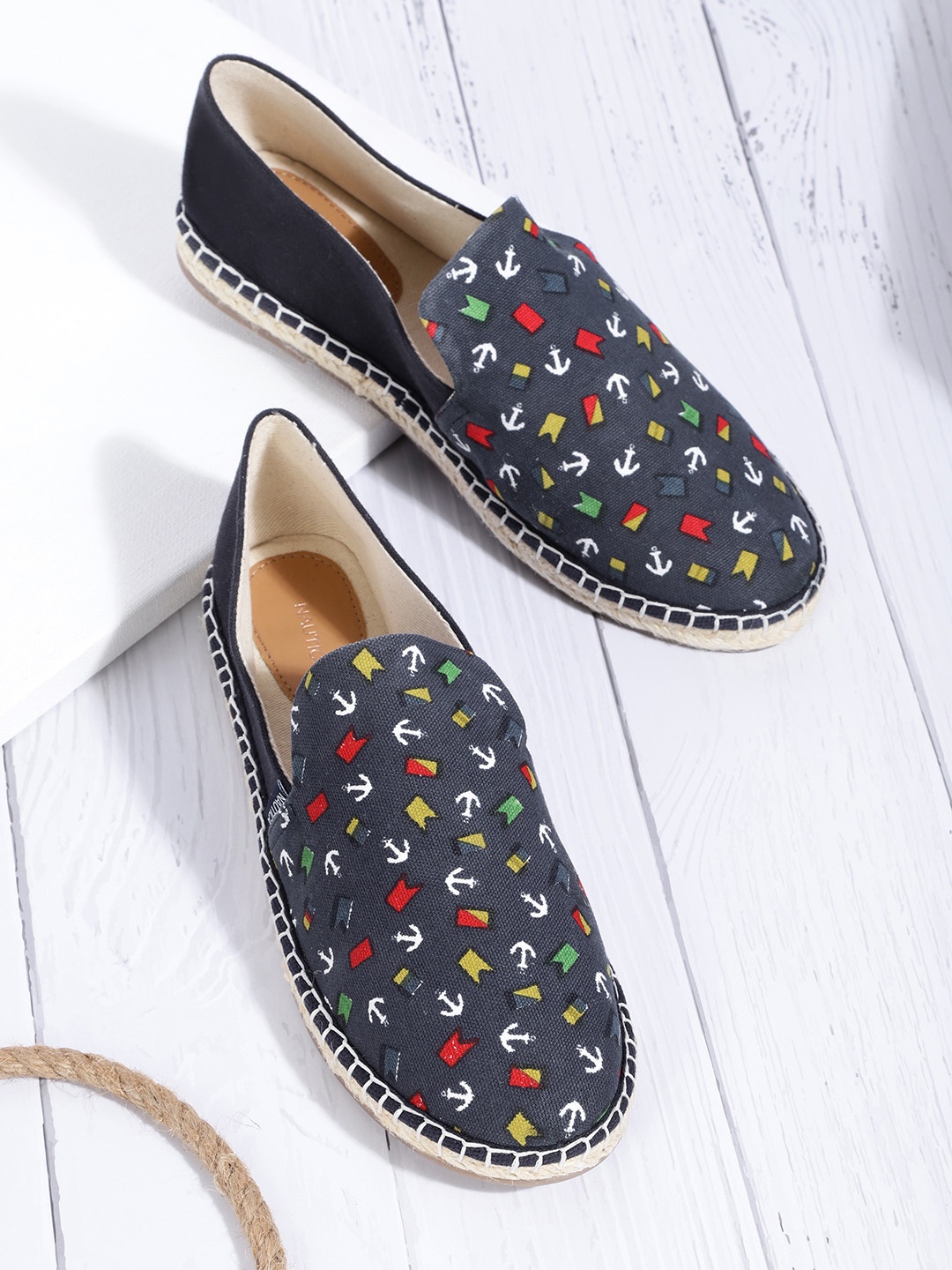 

Nautica Women Navy Blue Conversational Printed Espadrilles