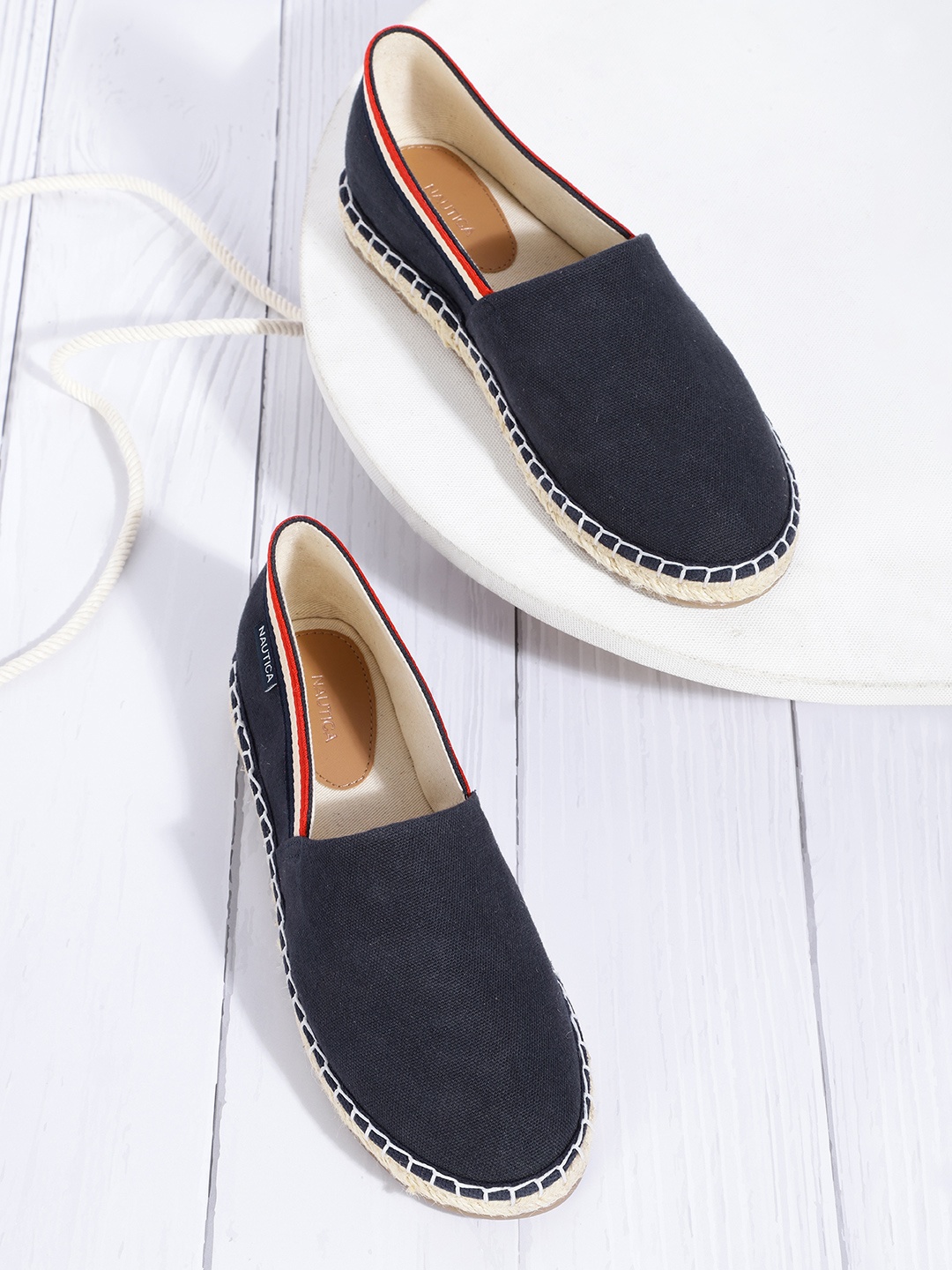 

Nautica Women Navy Blue Solid Espadrilles