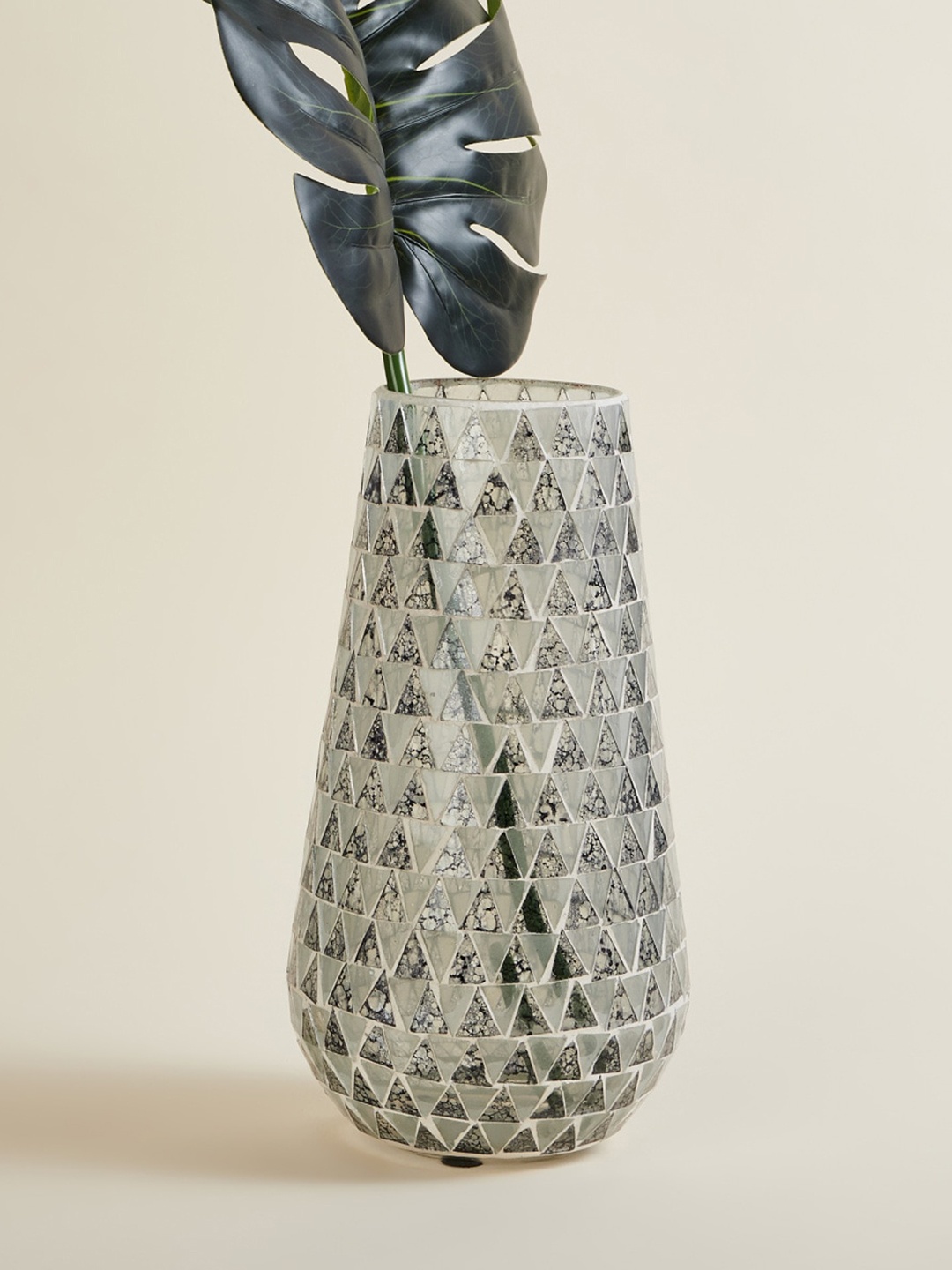 

Home Centre White Printed Glass Vase