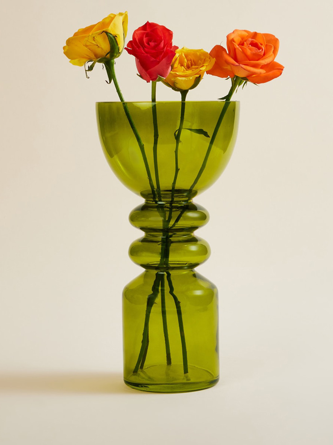 

Home Centre Green Solid Glass Vase