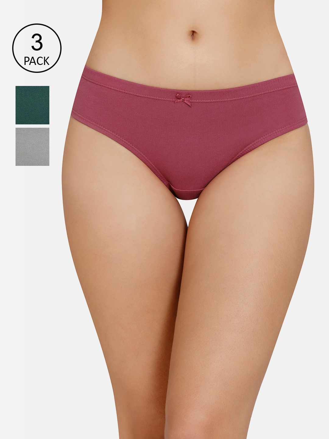 

Amante Pack of 3 Mid Rise Bikini Brief - PPK33005, Maroon