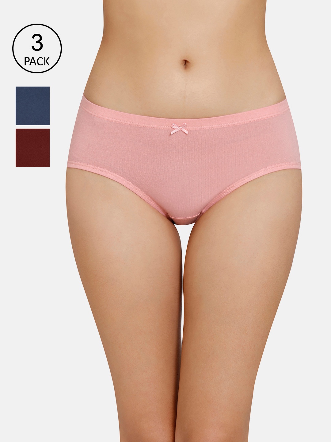 

Amante Women Pack of 3 Mid Rise Hipster Briefs - PPK43005, Navy blue