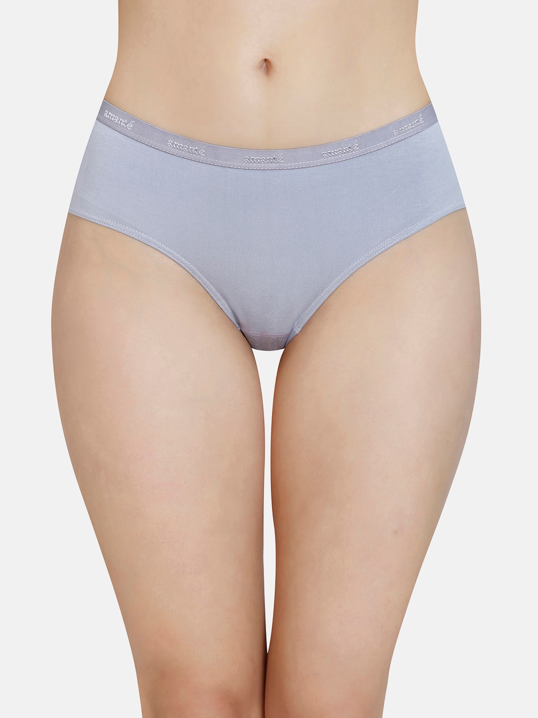 

Amante Women Solid Mid-Rise Modal Hipster Briefs PPK83201, Grey
