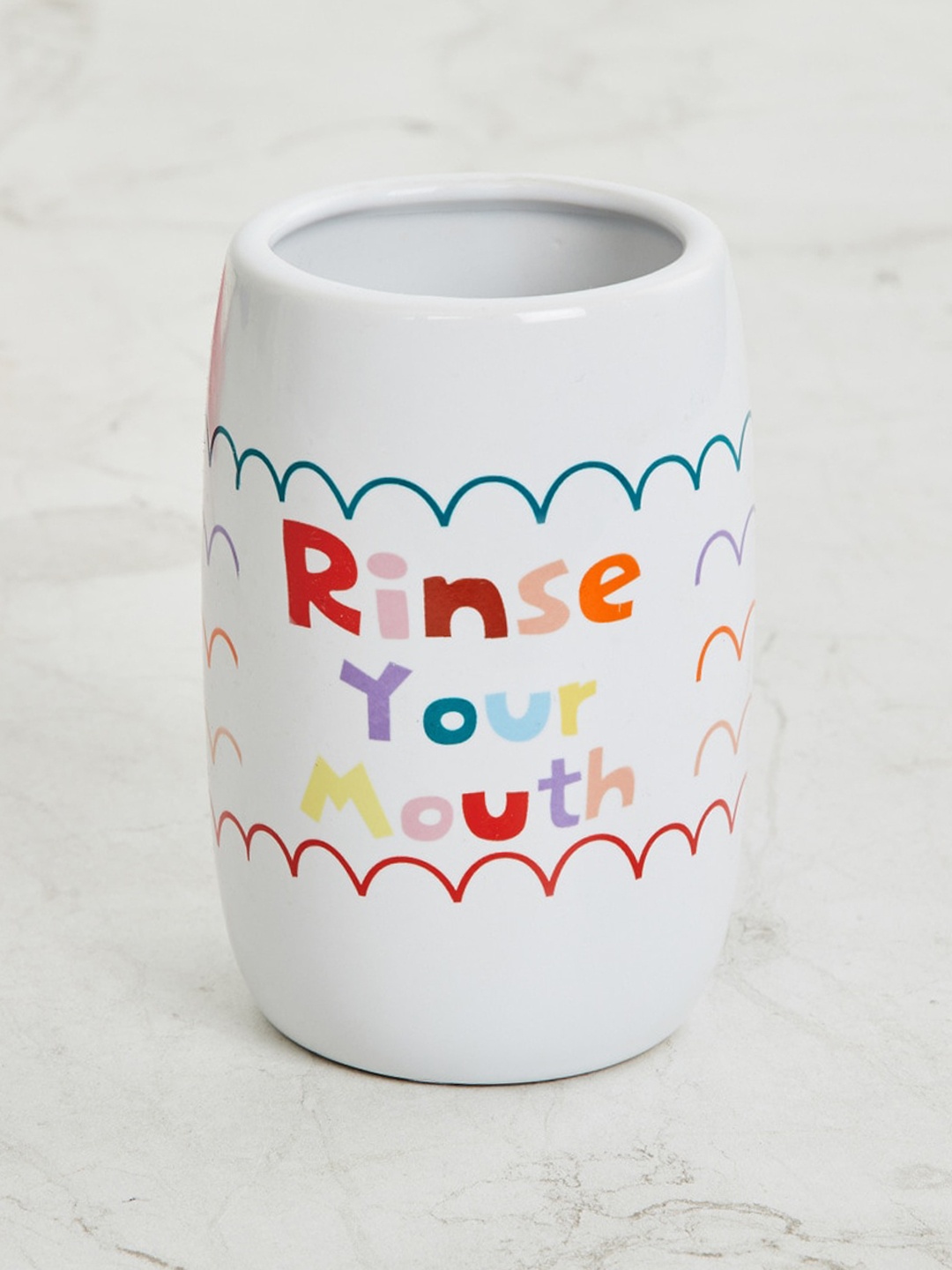 

Home Centre White & Red Printed Ceramic Tumbler
