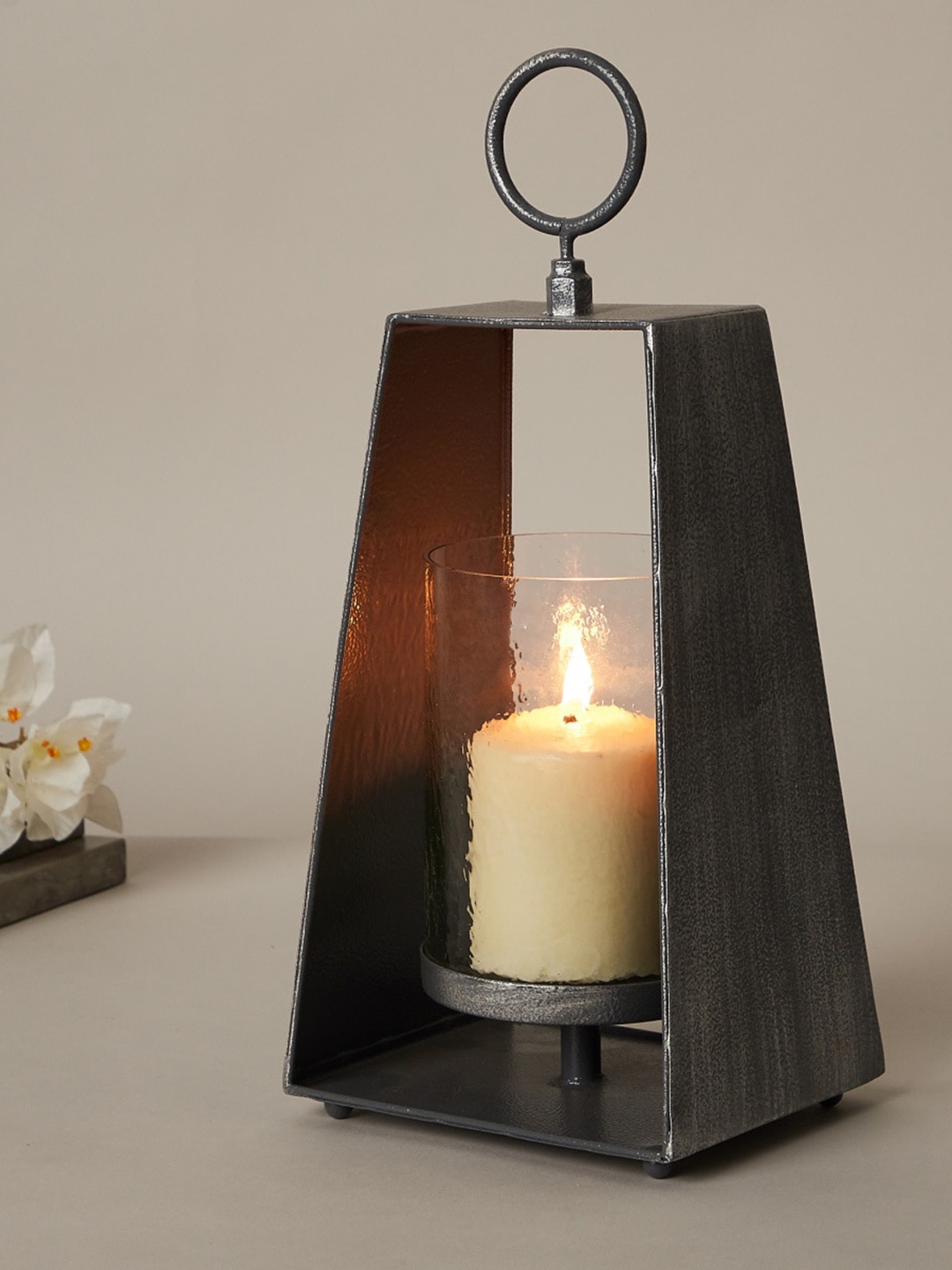 

Home Centre Black Solid Metal Hanging Candle Holder