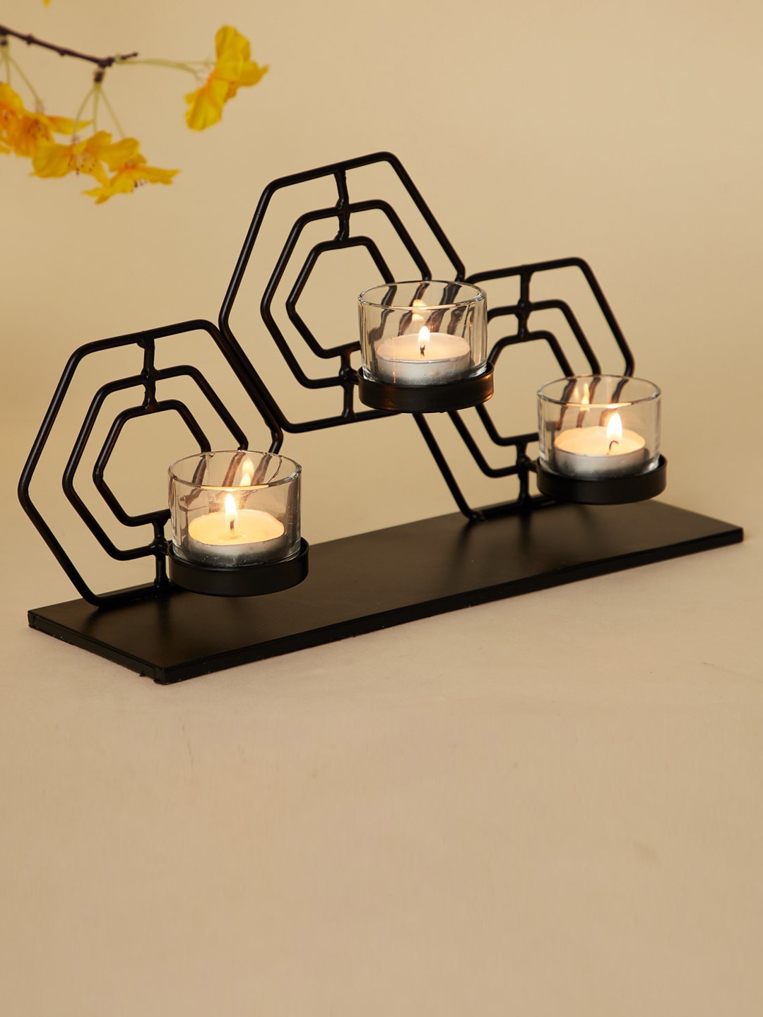 

Home Centre Black Solid Metal T-Light Holder