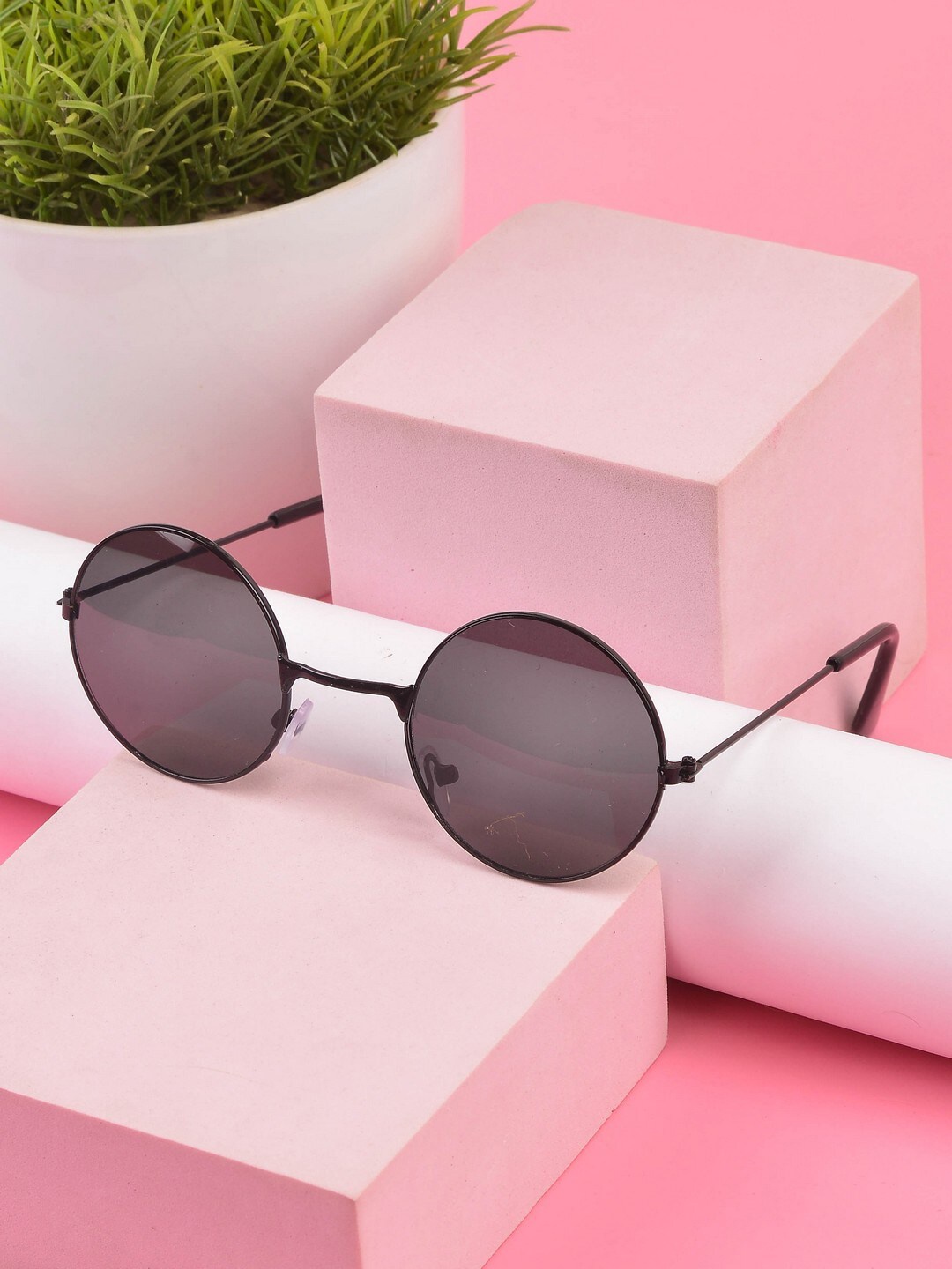 

POPLINS Kids Black Lens & Black Round Sunglasses with UV Protected Lens GG-1056-F