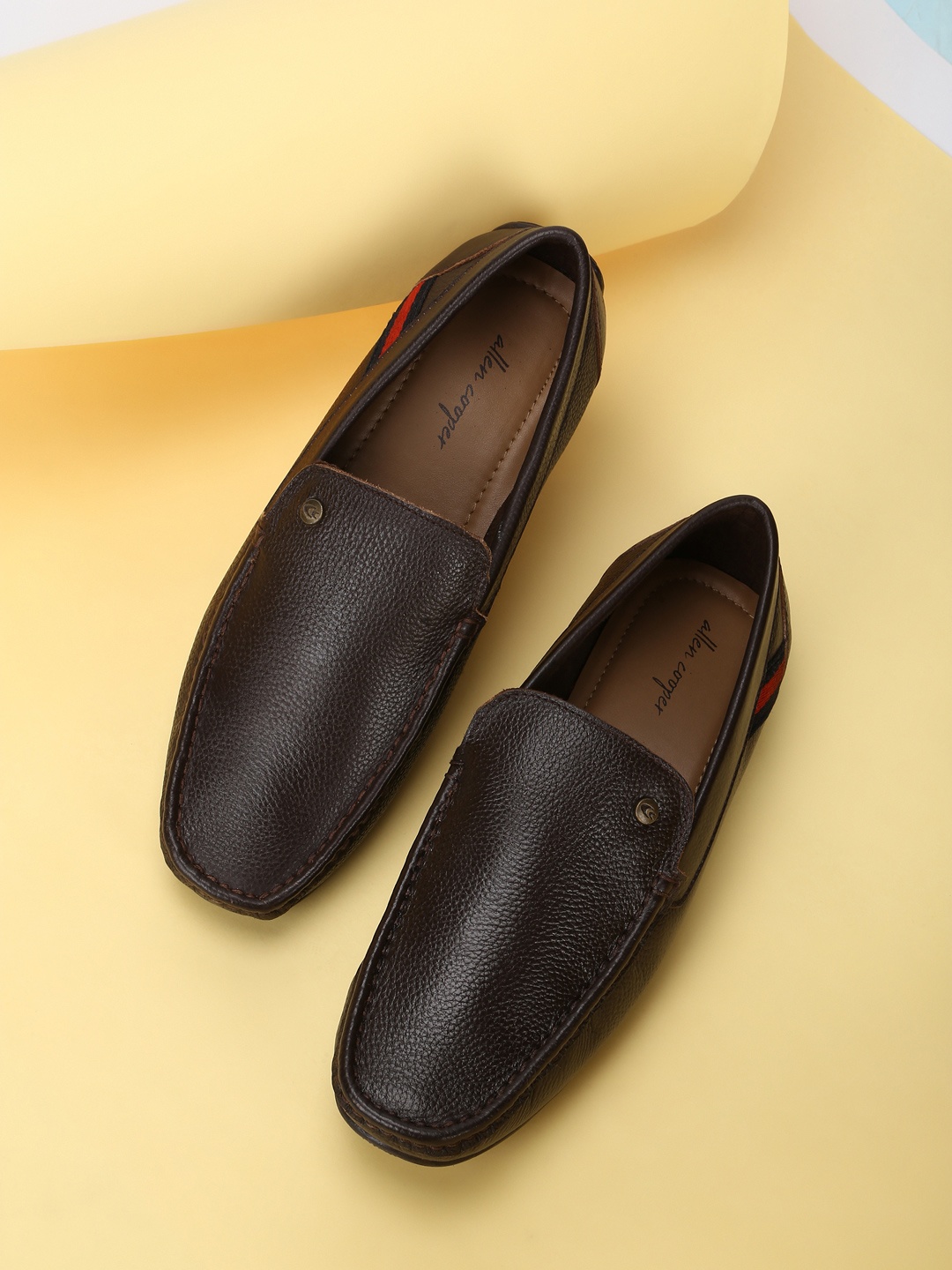 

Allen Cooper Men Brown Solid Formal Loafers