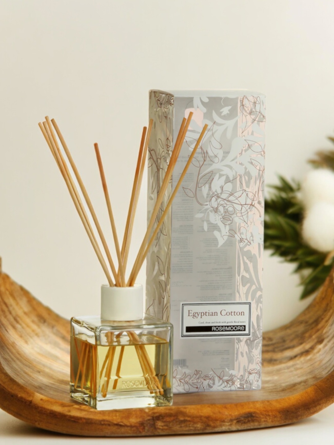 

ROSEMOORe Egyptian Cotton Aroma Oil Reed Diffuser - 200 ml, Transparent