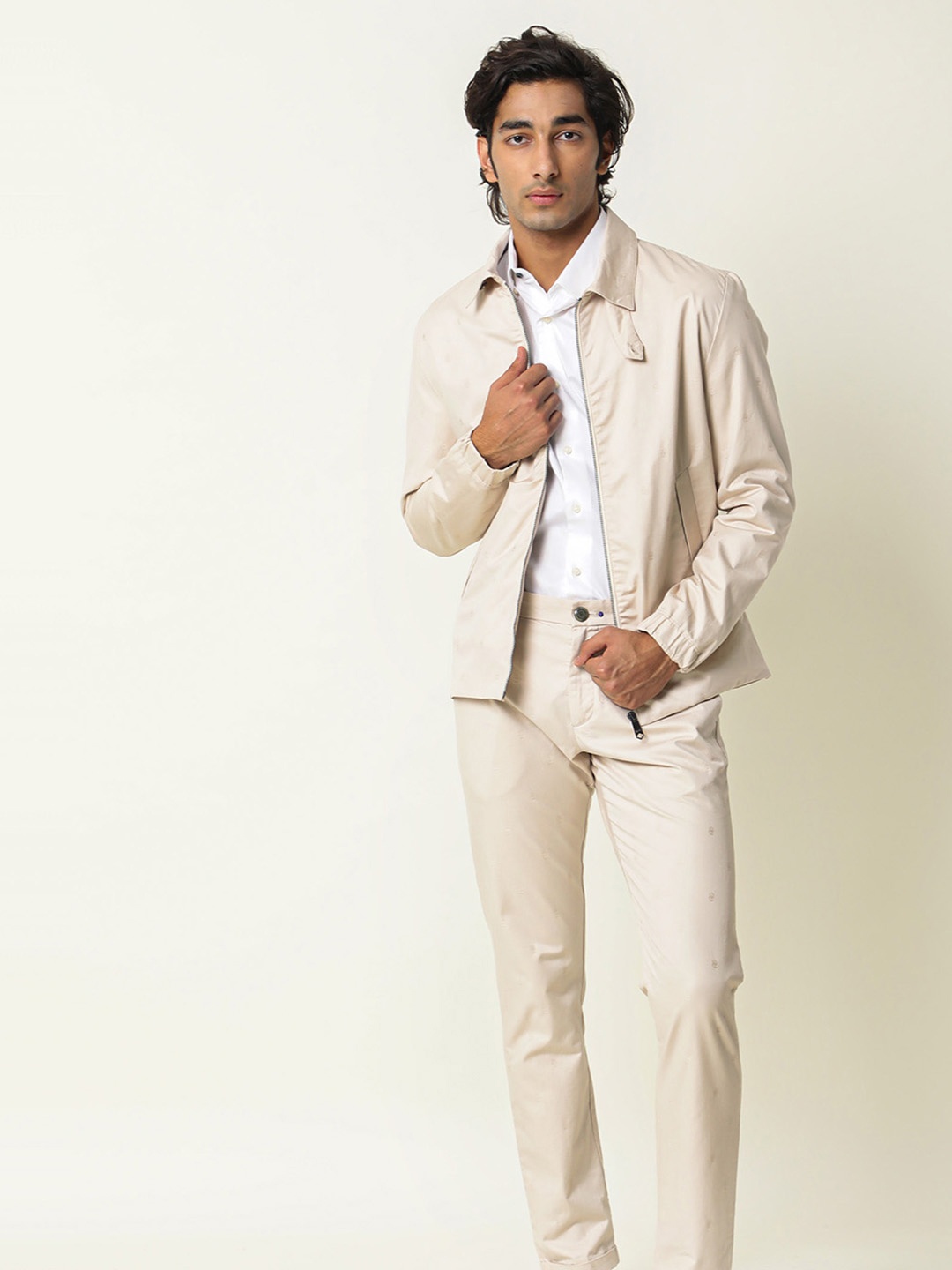 

RARE RABBIT Men Mazzer Slim Fit Jacket, Beige
