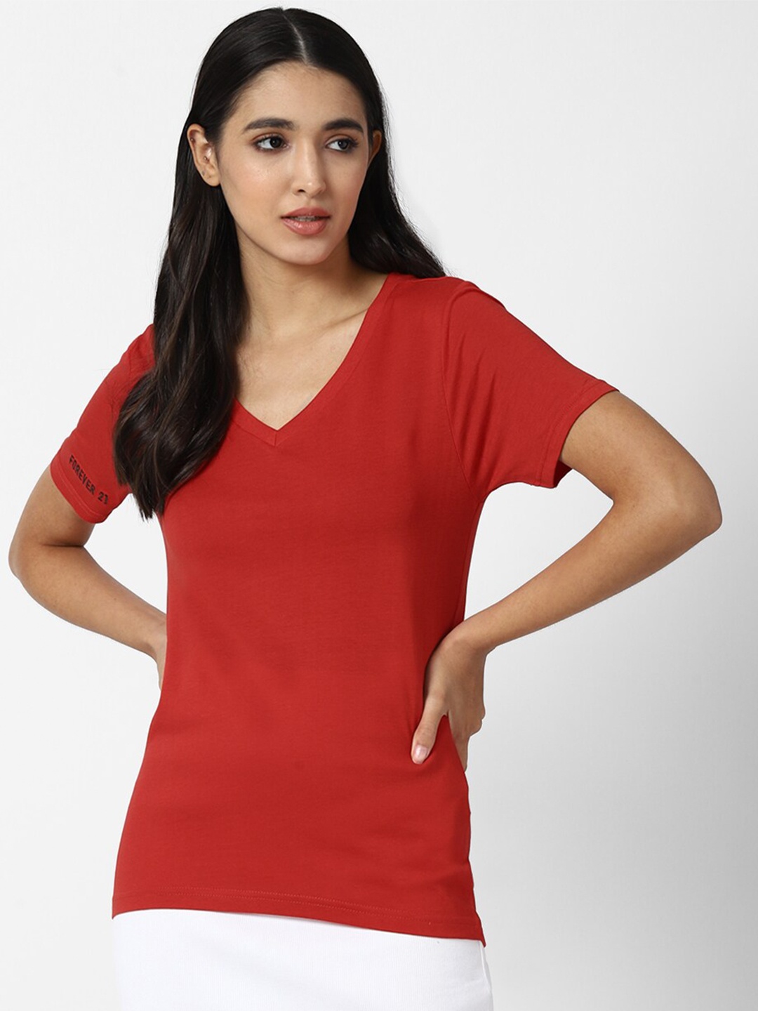 

FOREVER 21 Red Solid Top