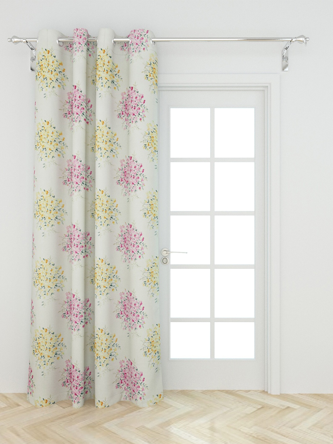 

Home Centre White Floral Door Curtain