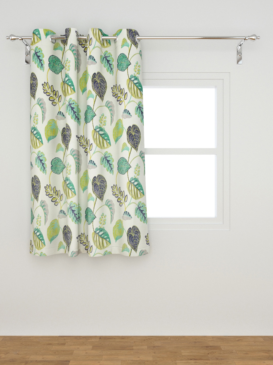 

Home Centre Green & White Floral Window Curtain