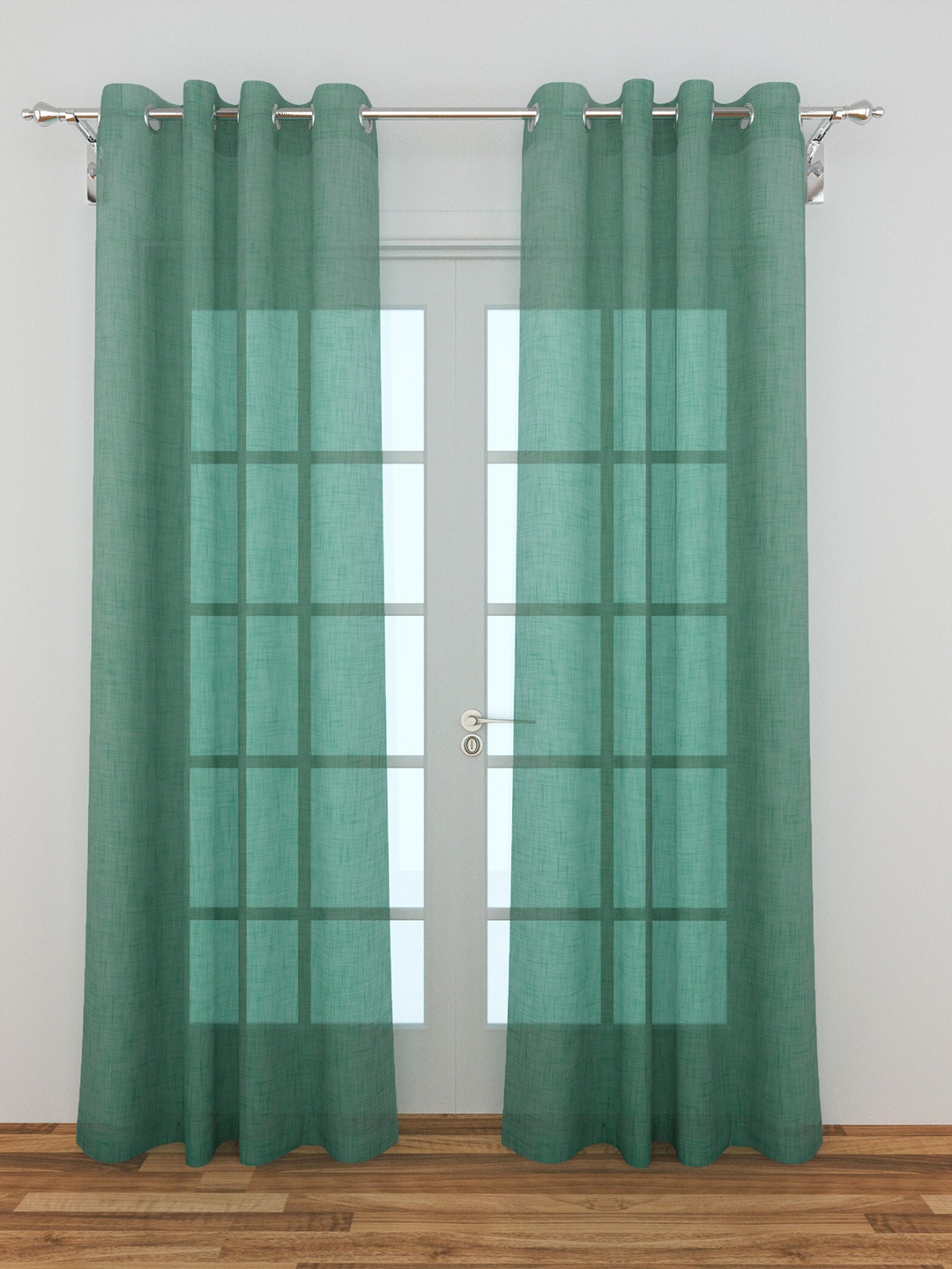 

Home Centre Green Set of 2 Sheer Door Curtains