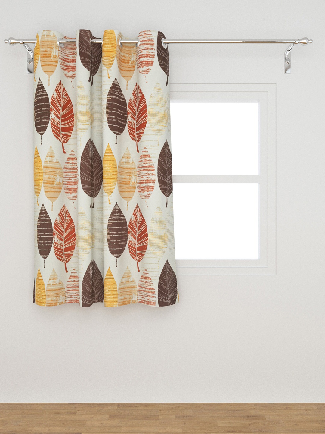 

Home Centre White & Brown Floral Window Curtain