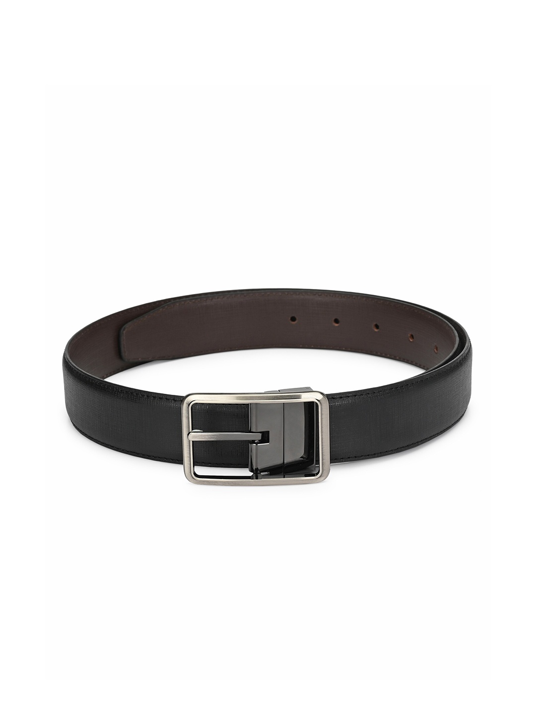 

thickskin Men Black Textured PU Formal Belt