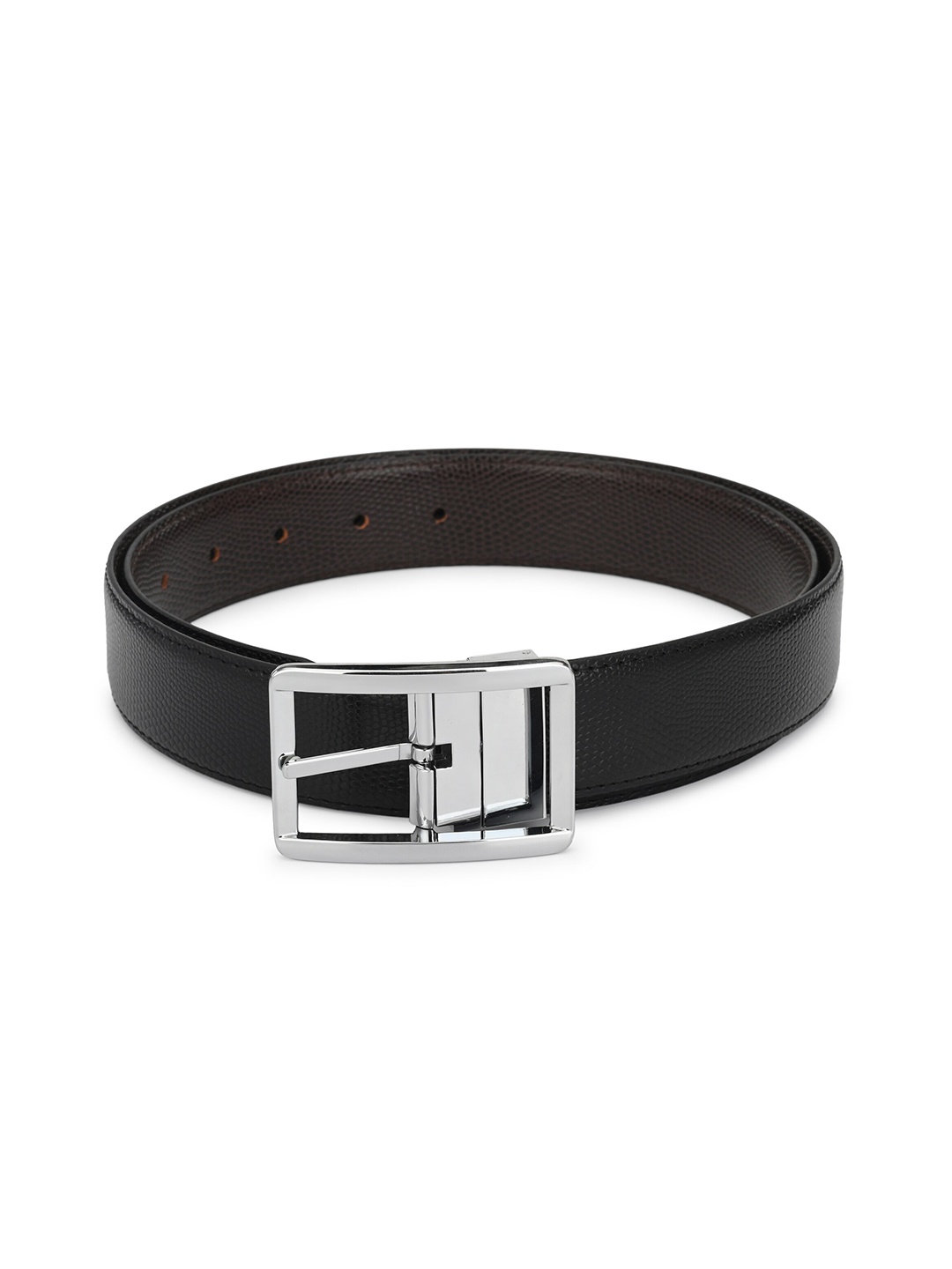 

thickskin Men Black Textured PU Belt