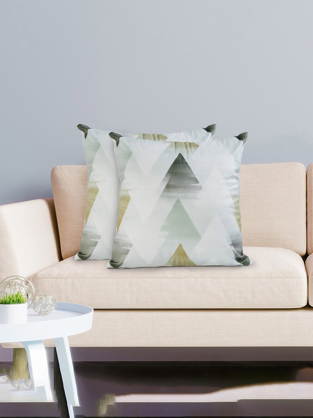 

Home Centre Multicoloured Set of 2 16" X 16" Geometric Square Cushion Covers, Multi