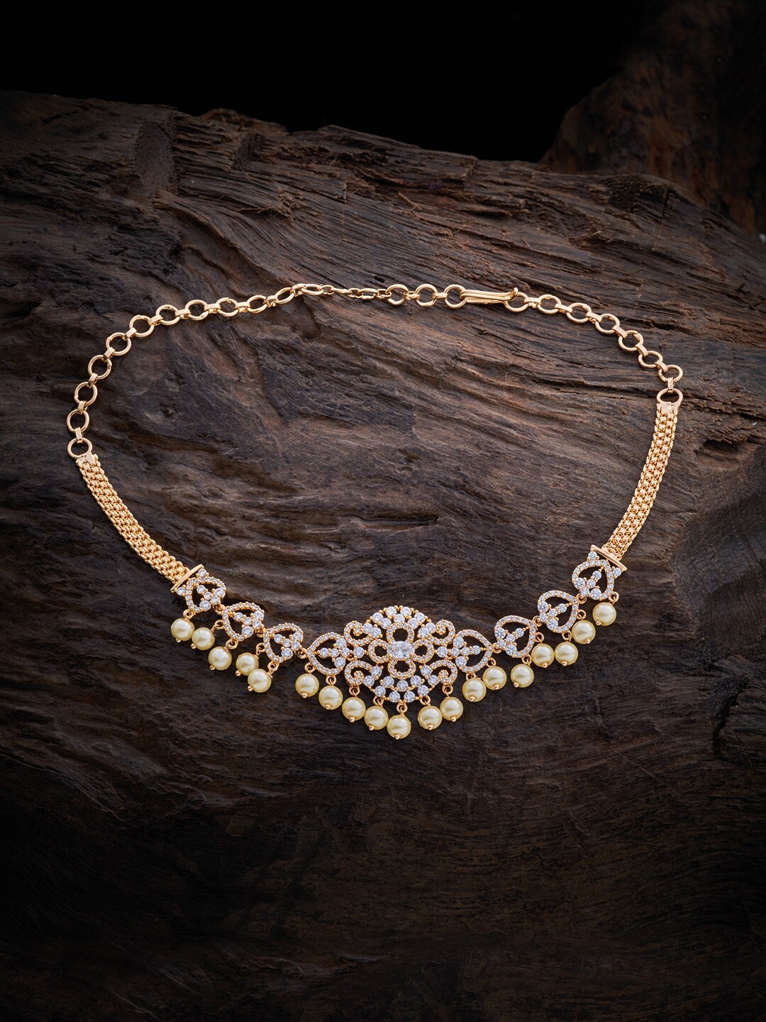 

Kushal's Fashion Jewellery Women White Bracelet With Pearls, Gold