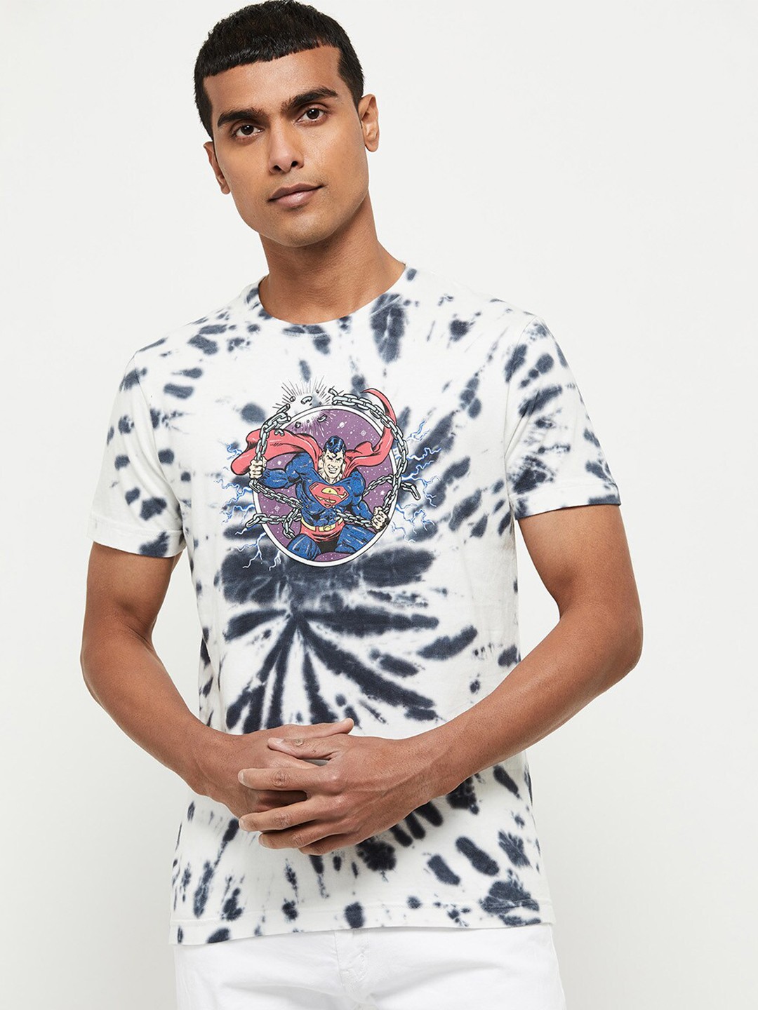 

max Men Grey Superman Dyed T-shirt