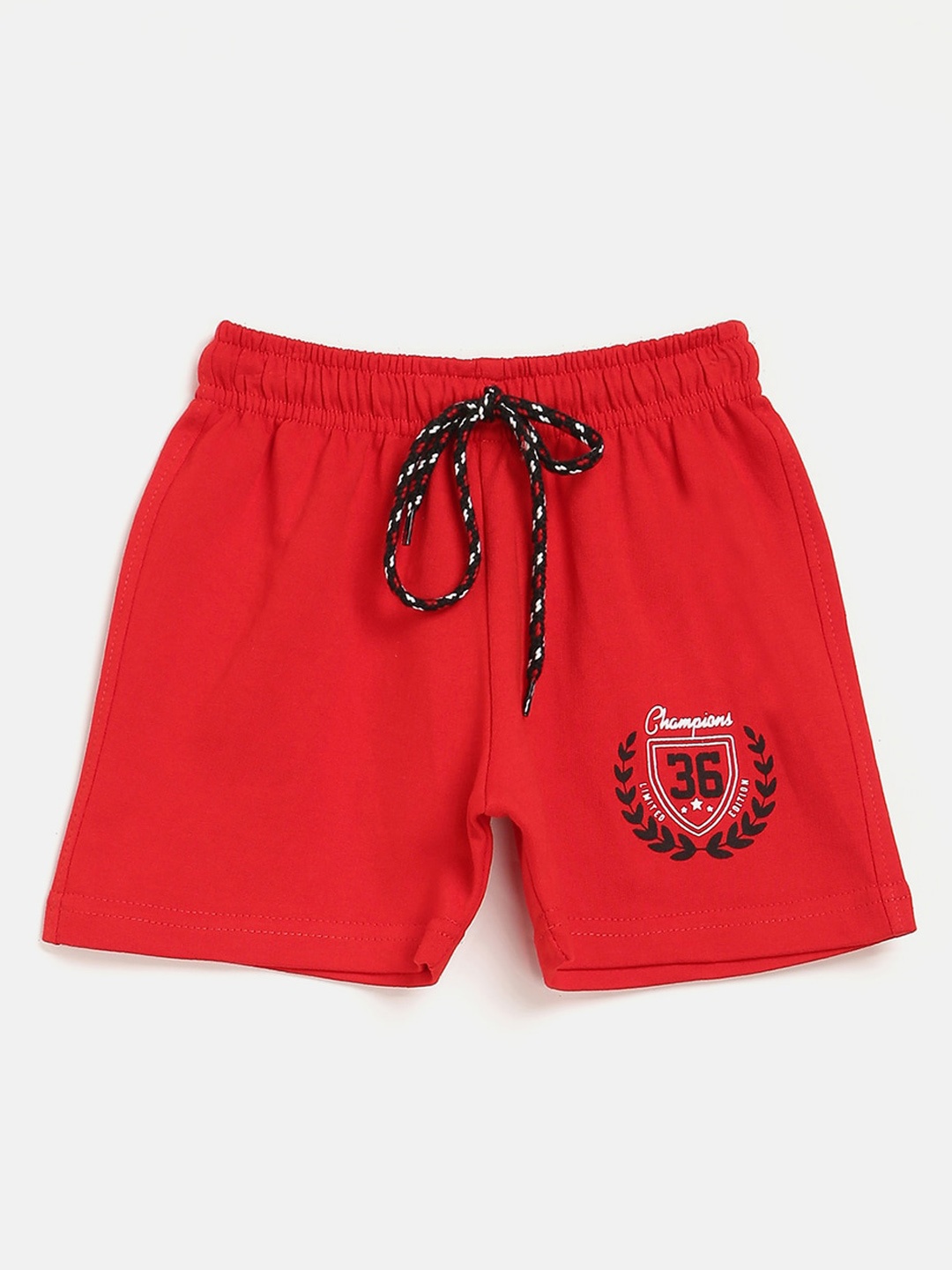 

V2 Value & Variety Boys Red Printed Cotton Shorts