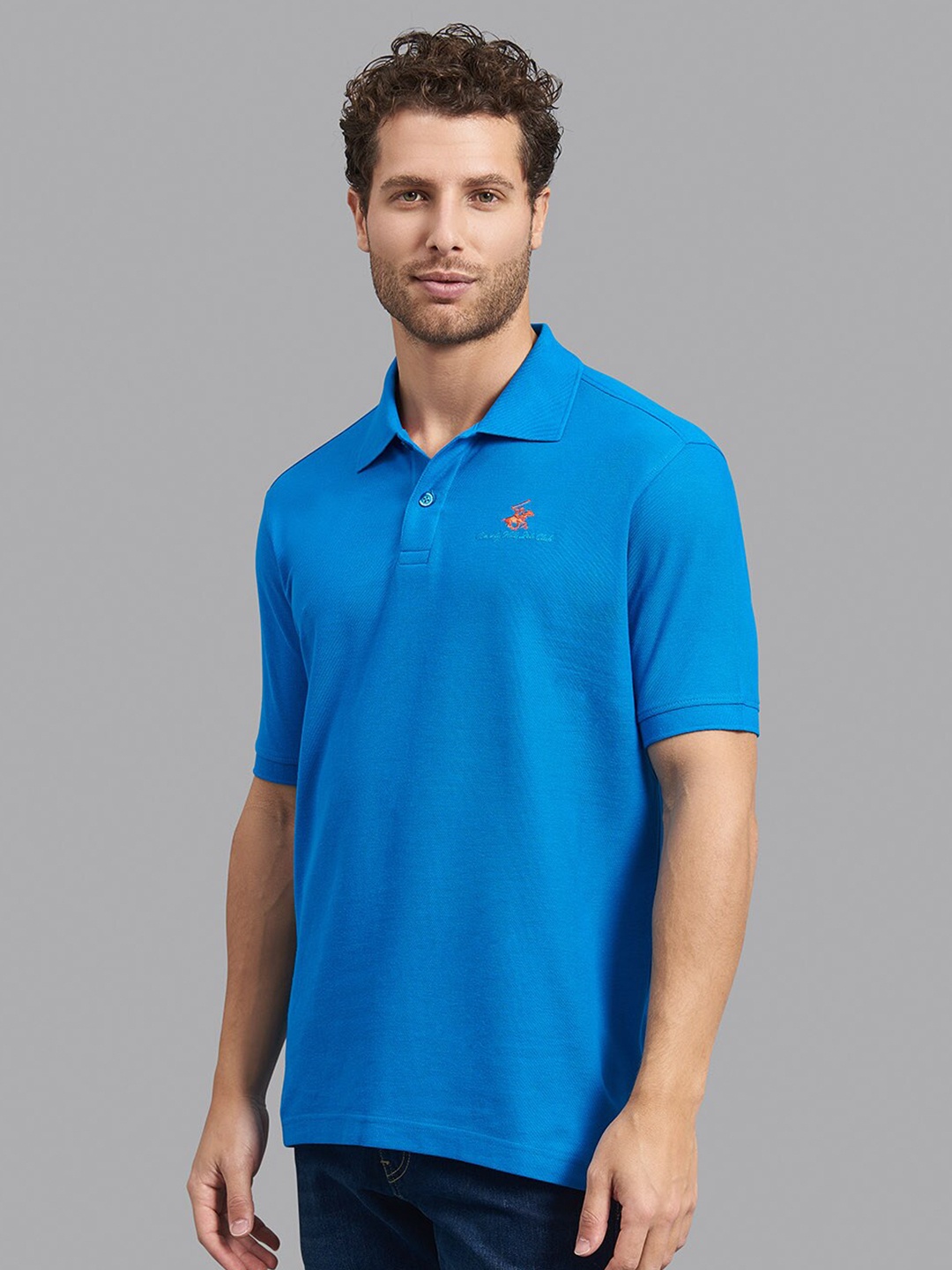 

Beverly Hills Polo Club Men Blue Polo Collar T-shirt