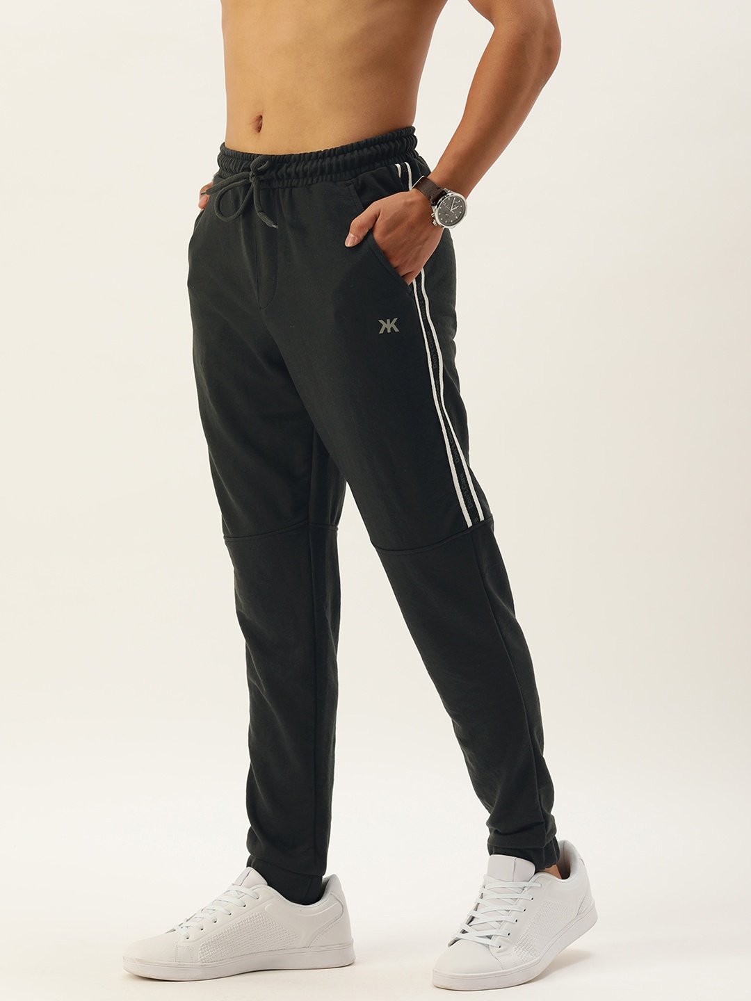 

Kook N Keech Men Charcoal Grey Side Striped Joggers