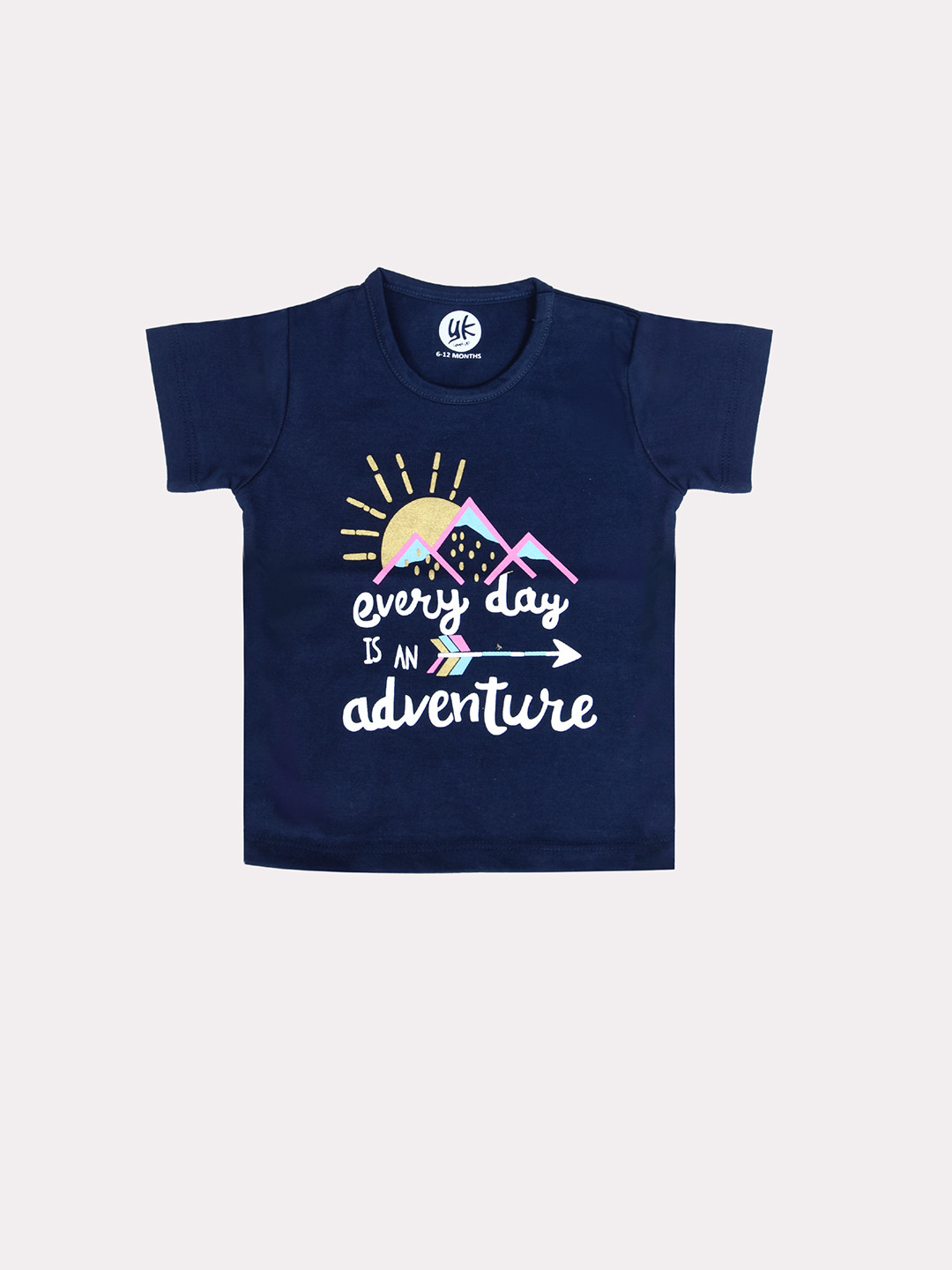 

YK Kids Black Printed T-shirt