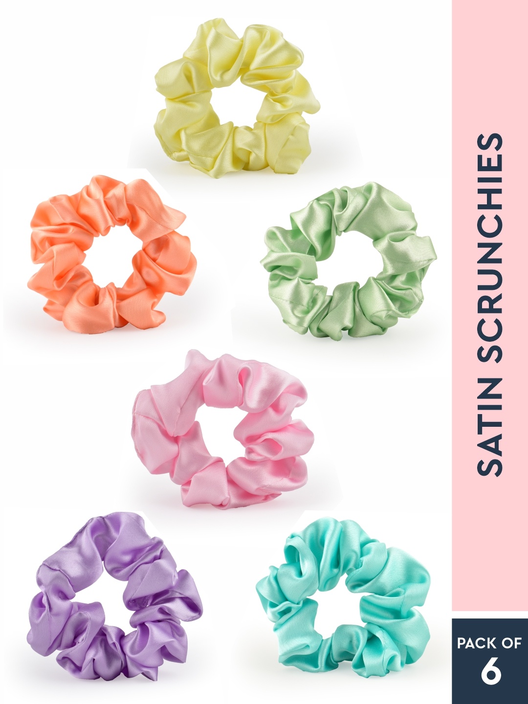 

GUBB Women Set of 6 Satin Scrunchies Hairband, Purple