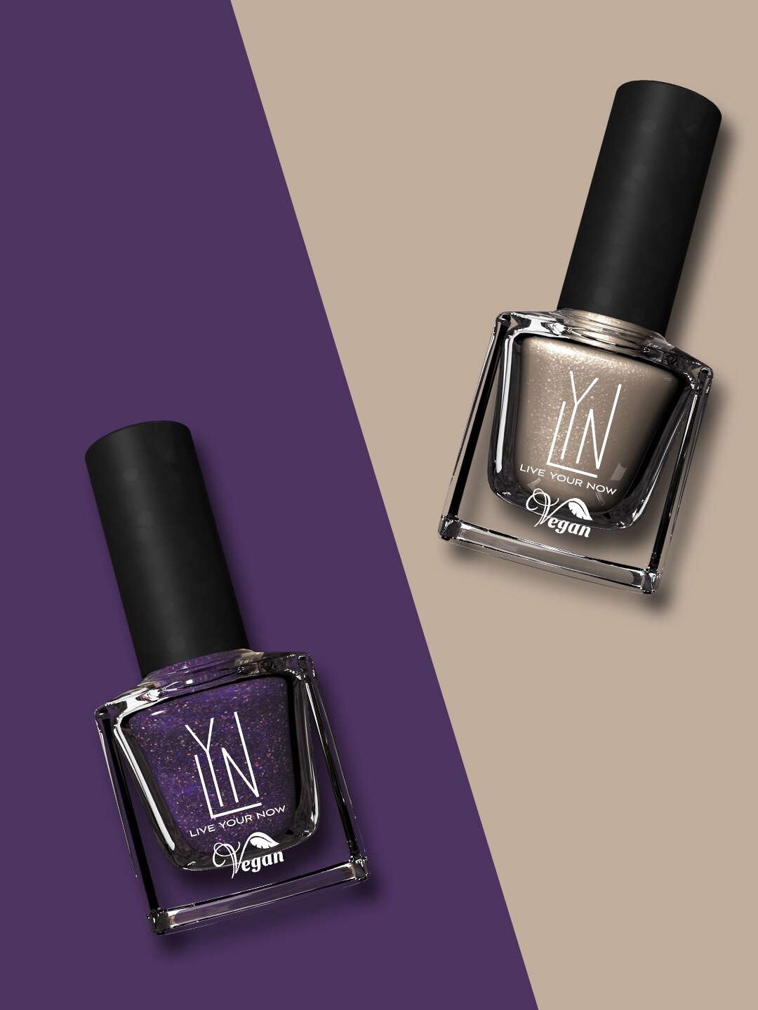 

LYN LIVE YOUR NOW Set of 2 Long Lasting Nail Polish - Bling Bling, Purple