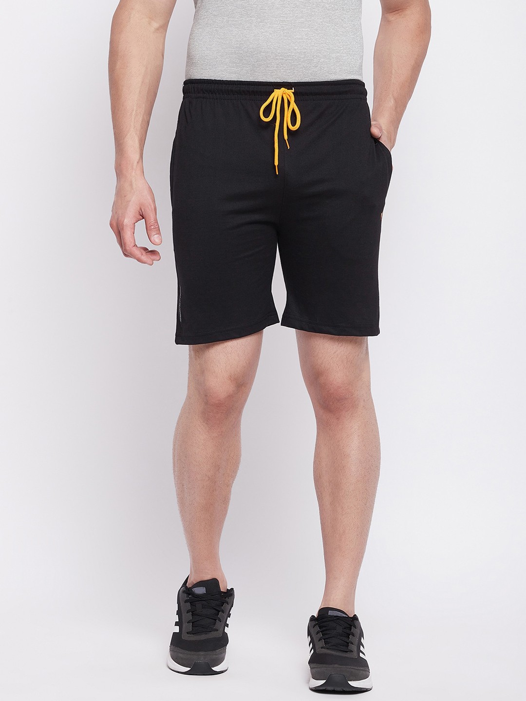 

NEVA Men Black Cotton Sports Shorts