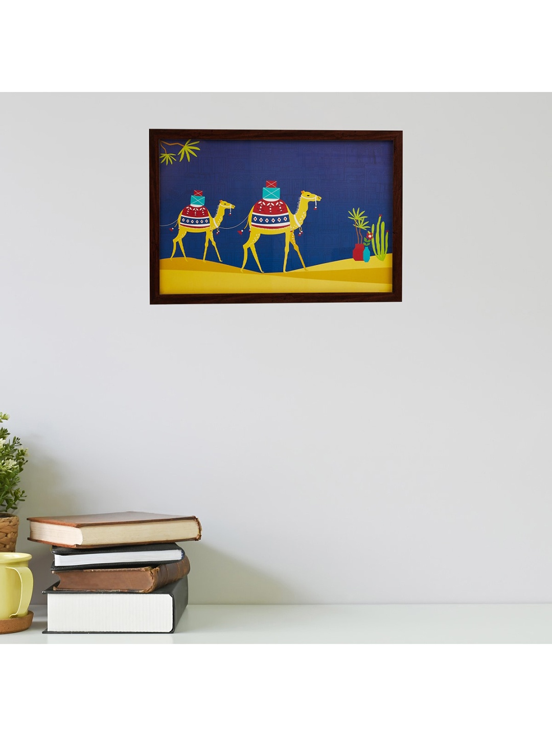 

Home Centre Blue & Yellow Raisa-Camel Wooden Photo Frame, Black