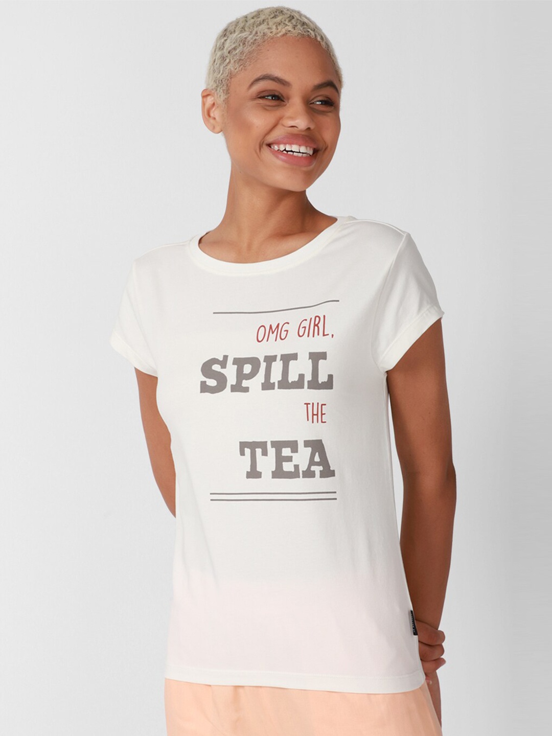 

FOREVER 21 Women White Printed Top