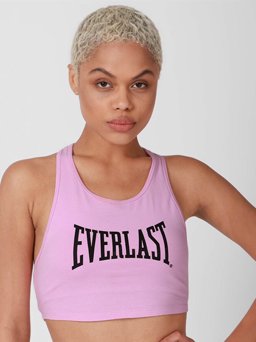 

FOREVER 21 Mauve & Black Print Tank Crop Top
