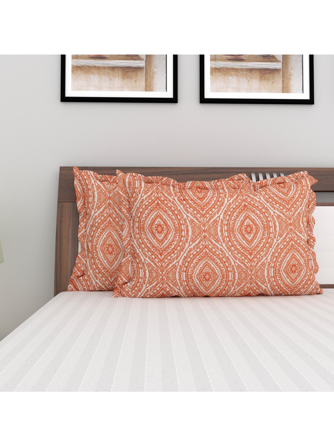 

Home Centre Set Of 2 My Bedding Cotton Pillow Covers, Orange