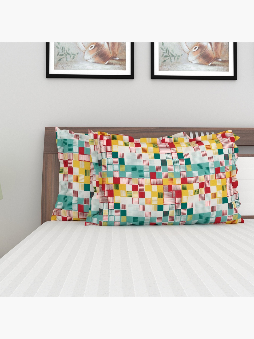 

Home Centre Set Of 2 My Bedding Cotton Pillow Covers, Green