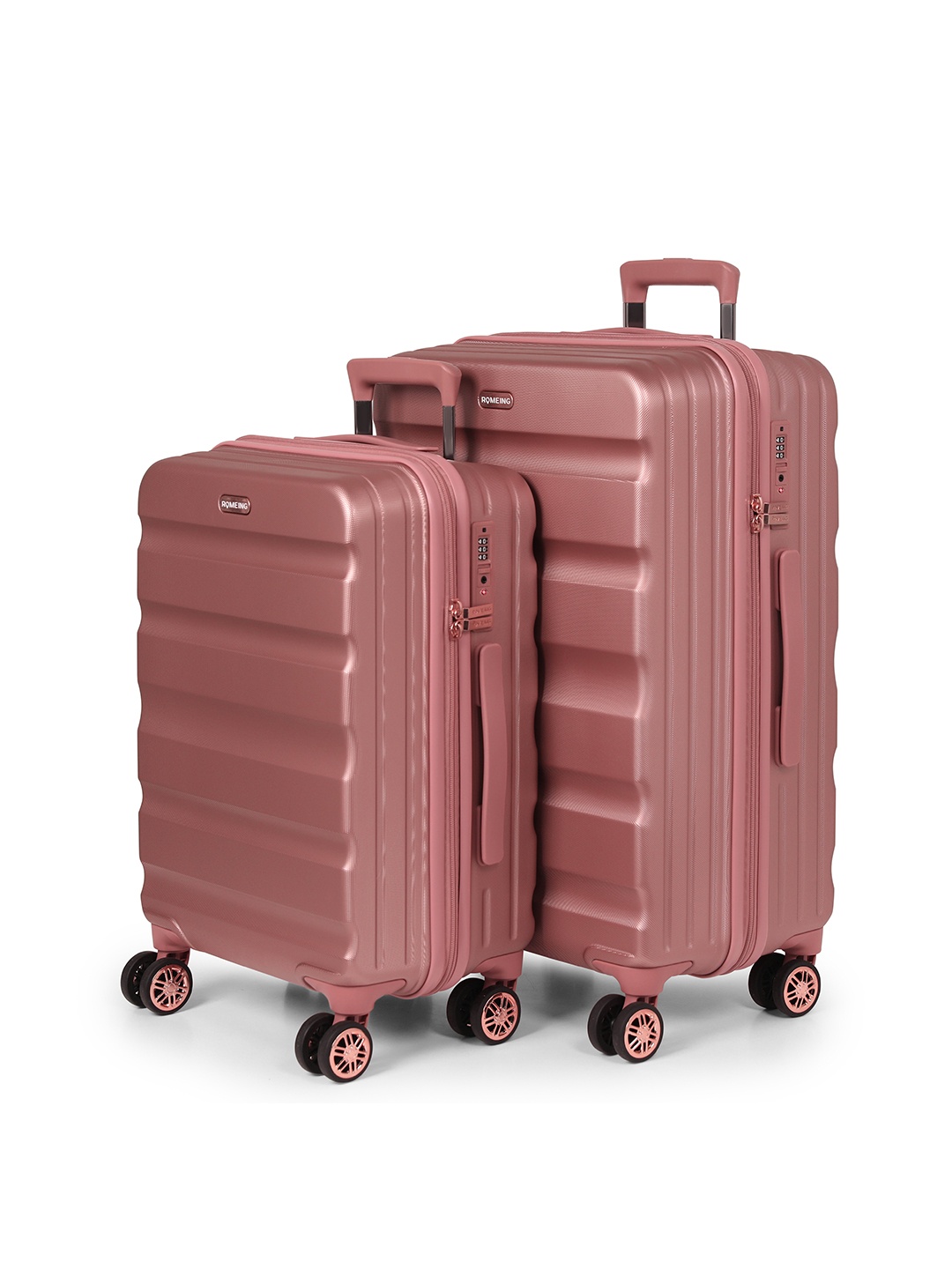 

ROMEING Venice Set Of 2 Patterned Hard-Sided Polycarbonate Trolley Bags, Rose gold