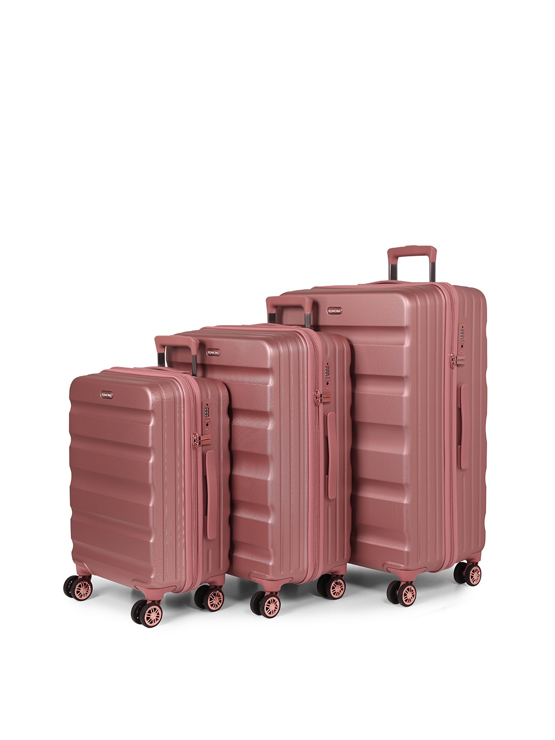 

ROMEING Venice Set Of 3 Rose Gold-Toned Patterned Hard-Sided Polycarbonate Trolley Bags