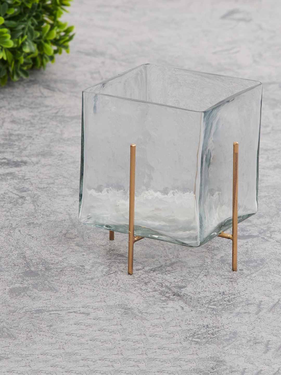 

Home Centre Transparent Solid Planter With Stand