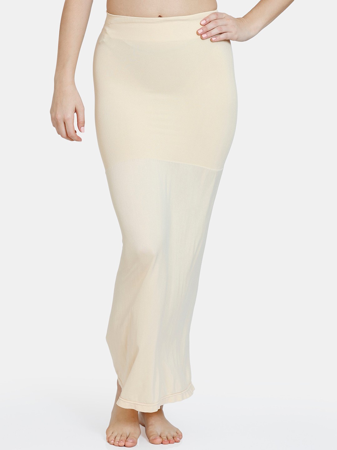

Zivame Women Beige Solid Mermaid Fit Saree Shapewear