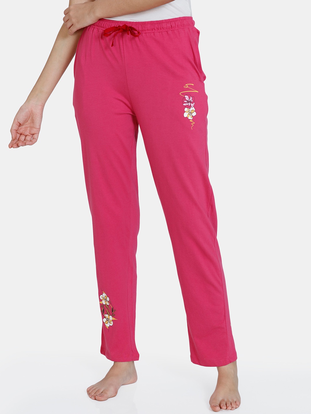 

Zivame Women Pink Solid Pyjama