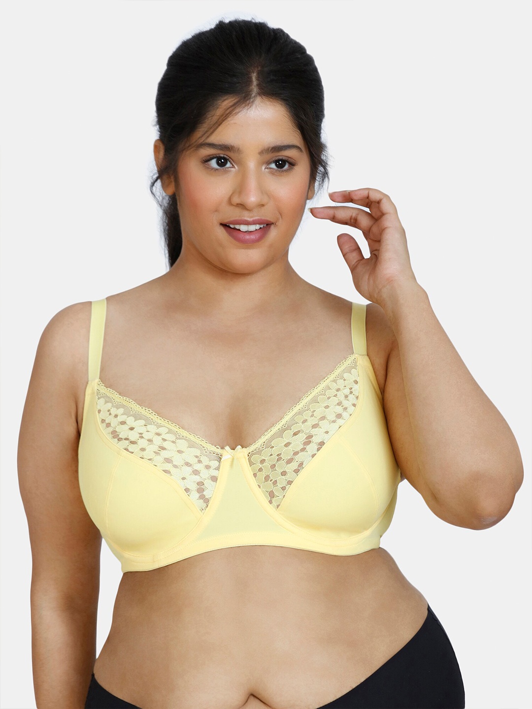 

Zivame Yellow Floral Underwired Non Padded Bra