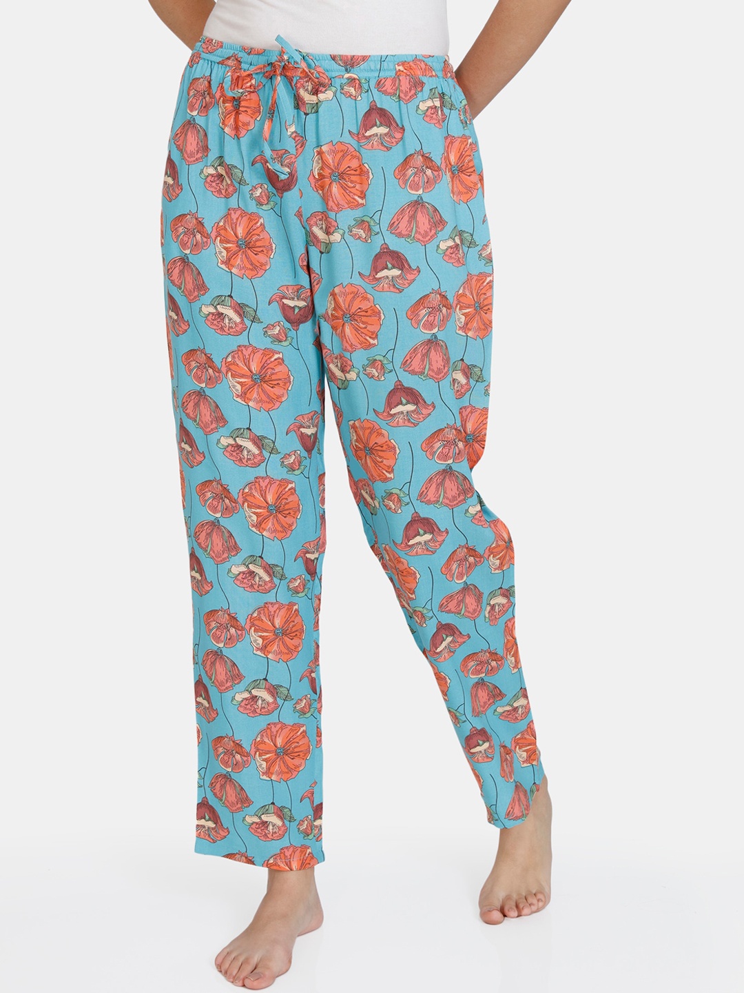 

Zivame Women Blue Printed Lounge Pants