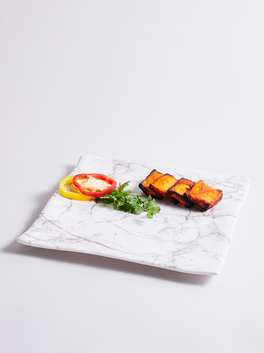 

Home Centre White Marble Large Snack Platter