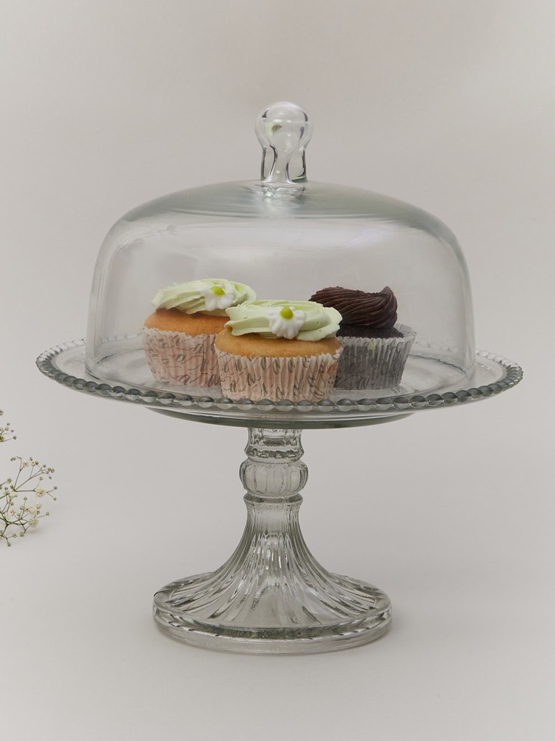 

Home Centre Transparent Solid Glass Cake Stand