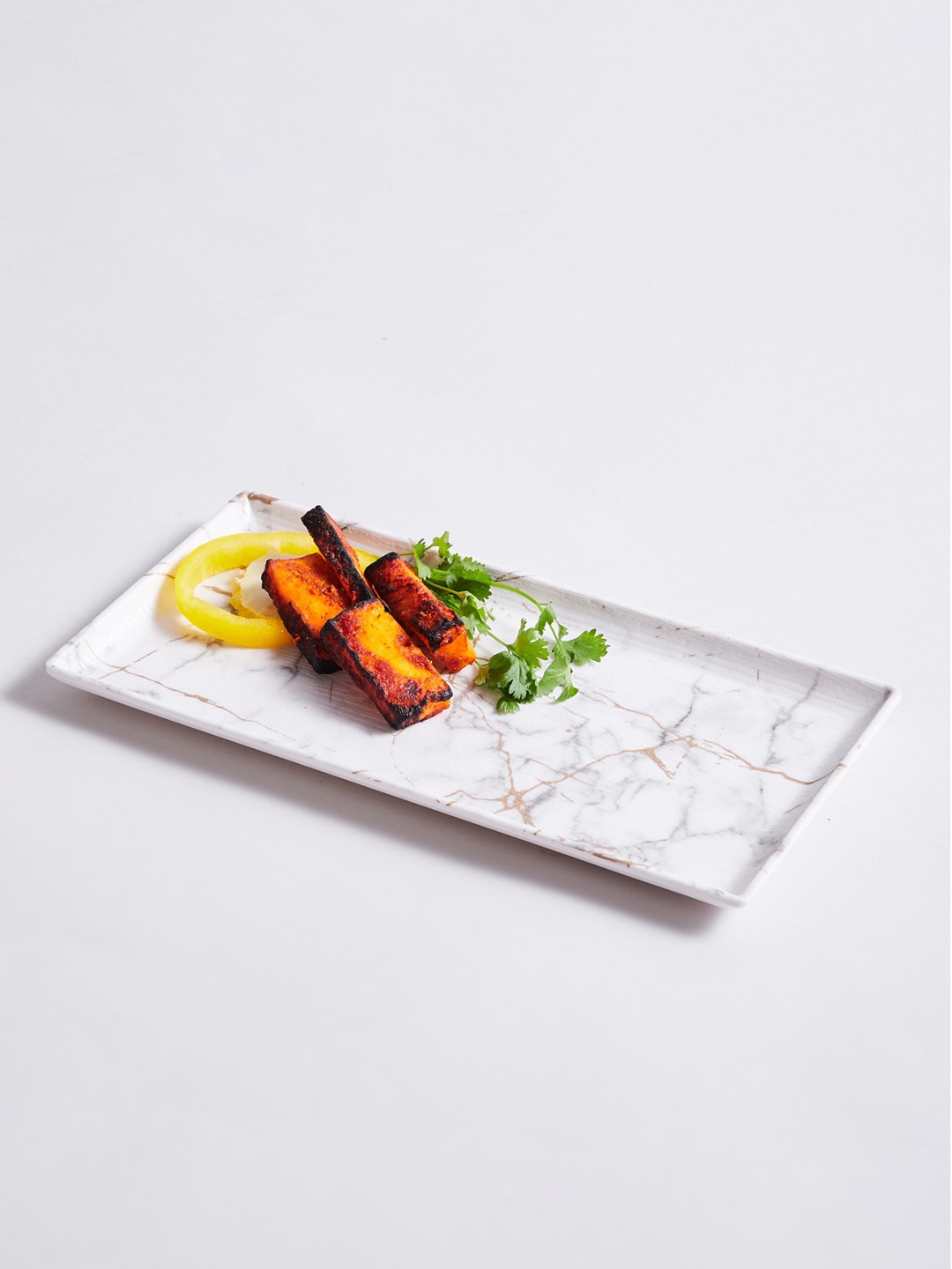 

Home Centre White Printed Marble Matt Platter